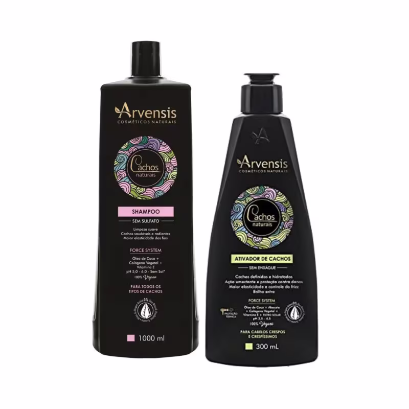 Kit Arvensis Cachos Naturais Crespos e Crespíssimos (02 Produtos)