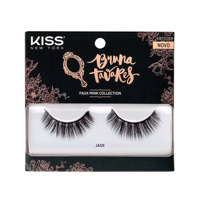 Cílios Postiços Inteiriços Kiss NY Bruna Tavares Jade 1 Par