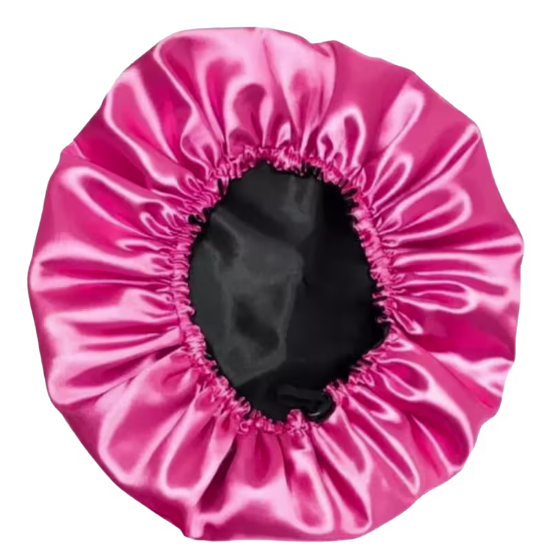 Touca de cetim dupla face, da marca Ricca.