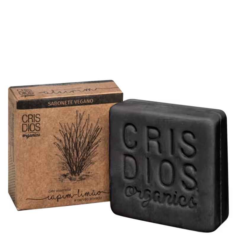 Cris Dios Organics Óleos Essenciais Capim-Limão e Carvão Ativado - Sabonete em Barra 100g