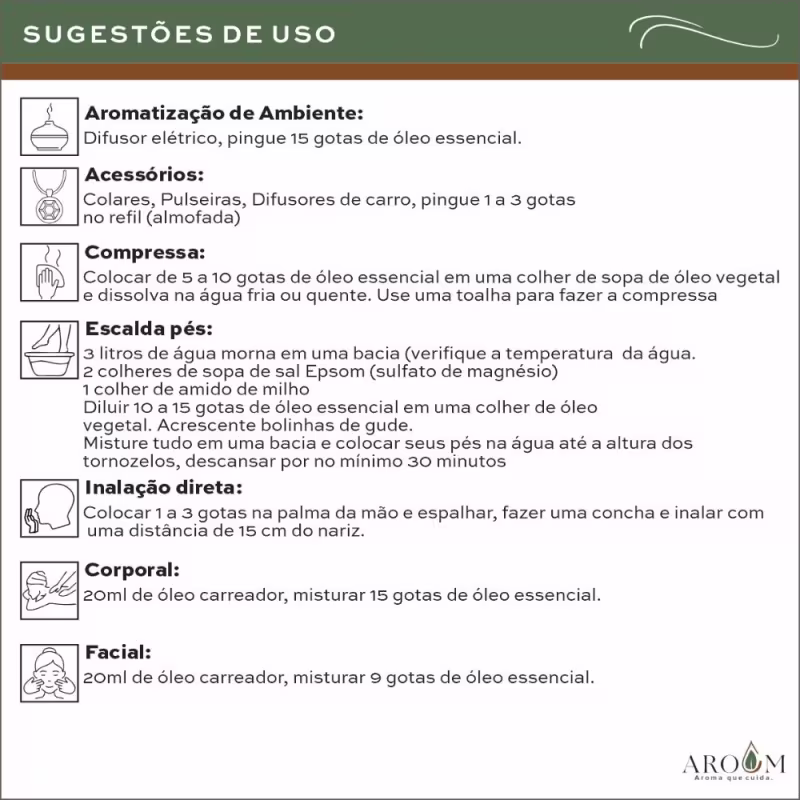 Óleo Essencial Ho Wood Aroom - Puro 10 ML