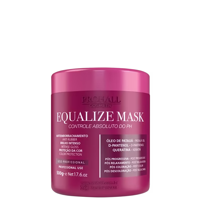 Prohall Máscara Neutralizadora de PH Equalize Mask 500g - Máscara Neutralizante com  Proteção da Cor, Brilho Intenso e Antiemborrachamento