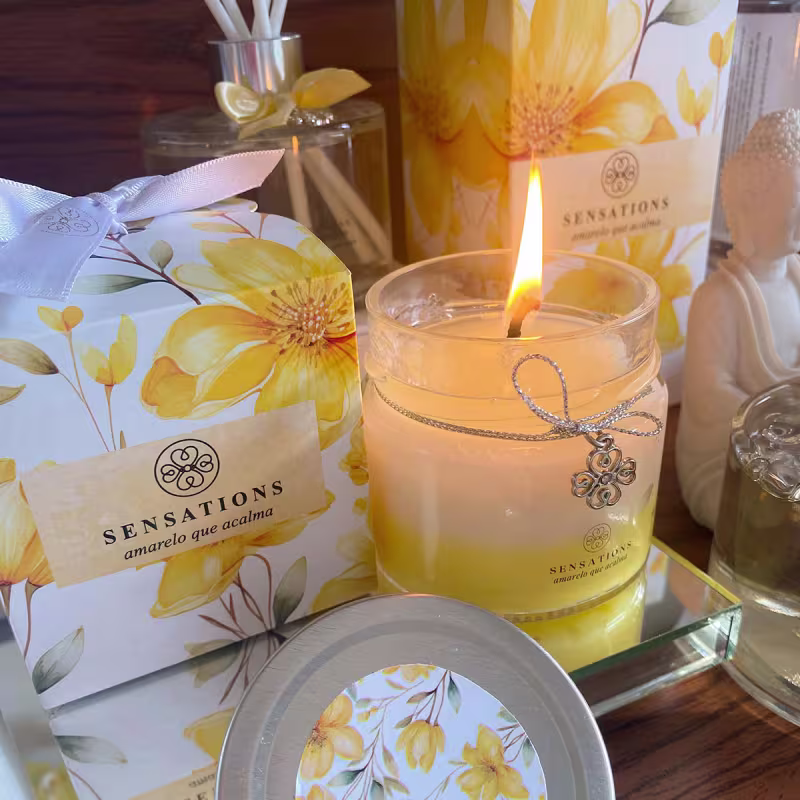 Flora Vie Sensations Amarelo Que Acalma - Vela Perfumada 170g