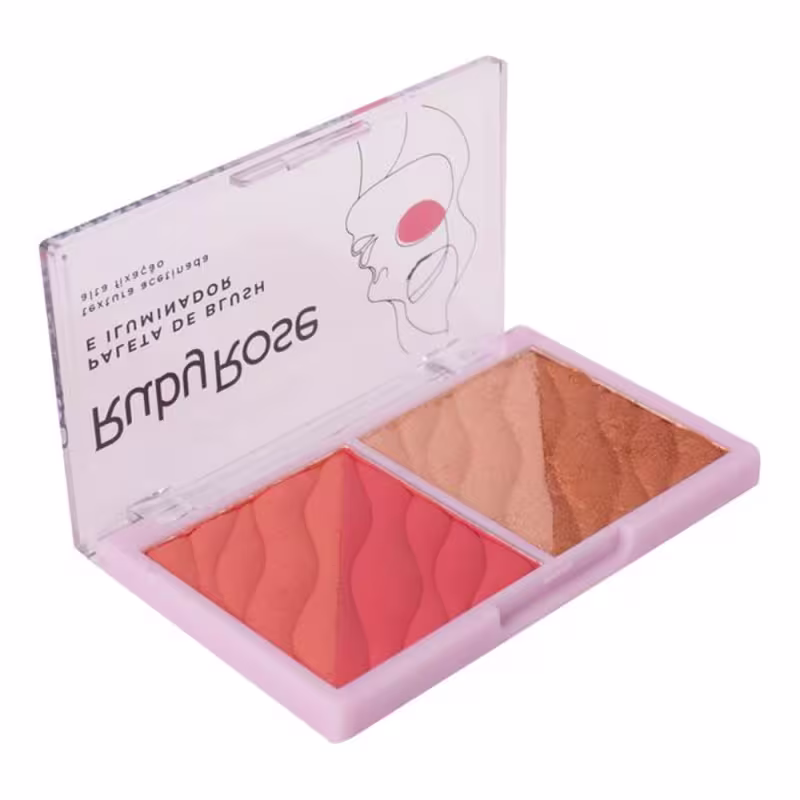 Paleta de Blush e Iluminador Ruby Rose HB-7533-1, 11,4g.