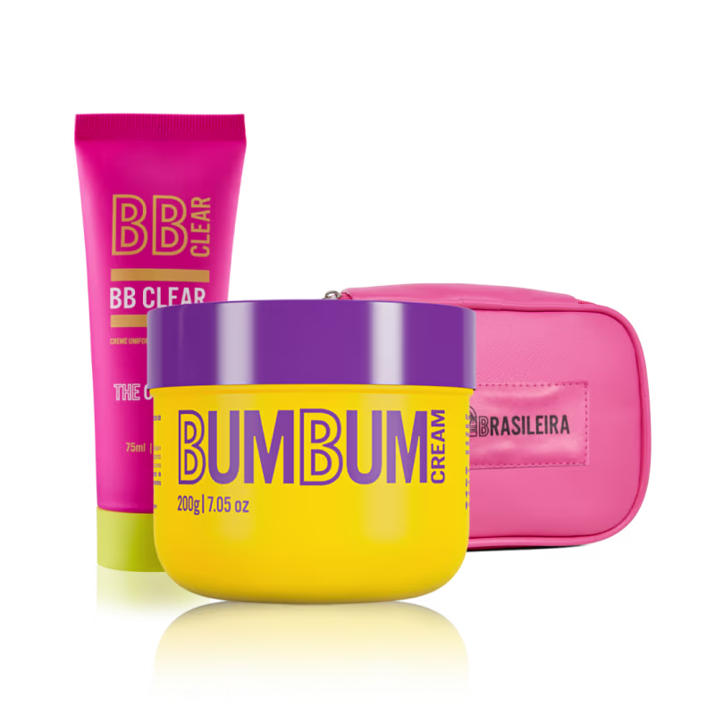 Kit BumBum Cream-Creme Corporal 200ml + BB Clear Uniformizador Corporal 75ml + Necessaire