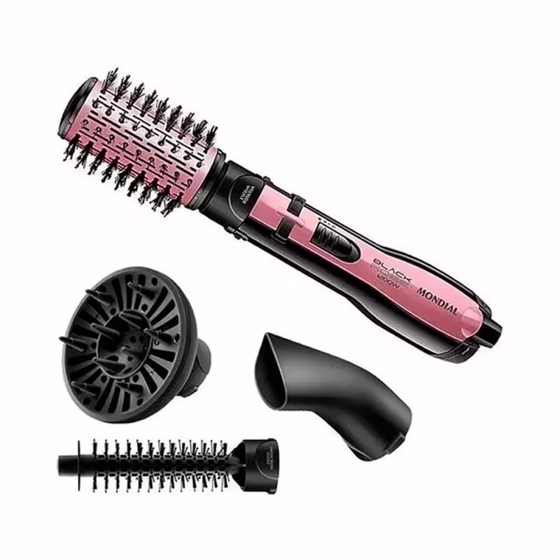 Escova Rotativa Mondial ER-10 1200W, Rose/Preto 127V