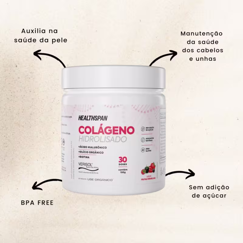 Kit com 2 Colágenos Hidrolisados com Ácido Hialurônico Healthspan 150g - Use Orgânico