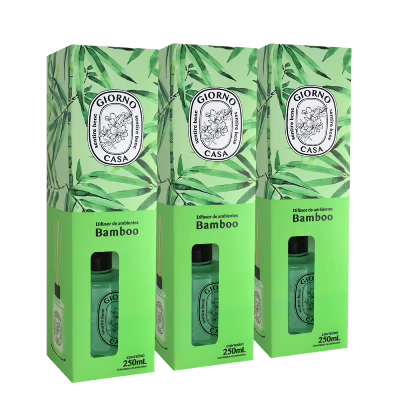 Kit Giorno Casa Sentire Bene Bamboo - Difusor de Ambientes 250ml (3 unidades)