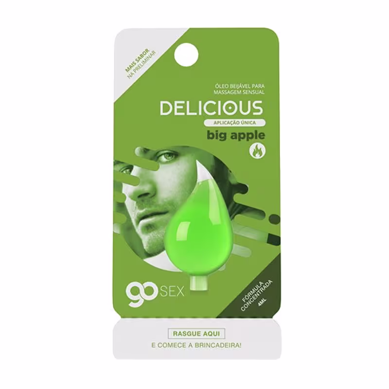 Gel Comestível Go Sex Delicious - Aplicação única 4ml Big Apple