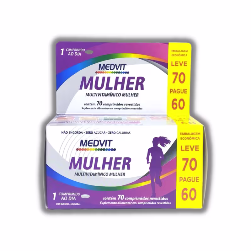 Multivitamínico Mulher Medvit Leve 70 Pague 60 Comprimidos