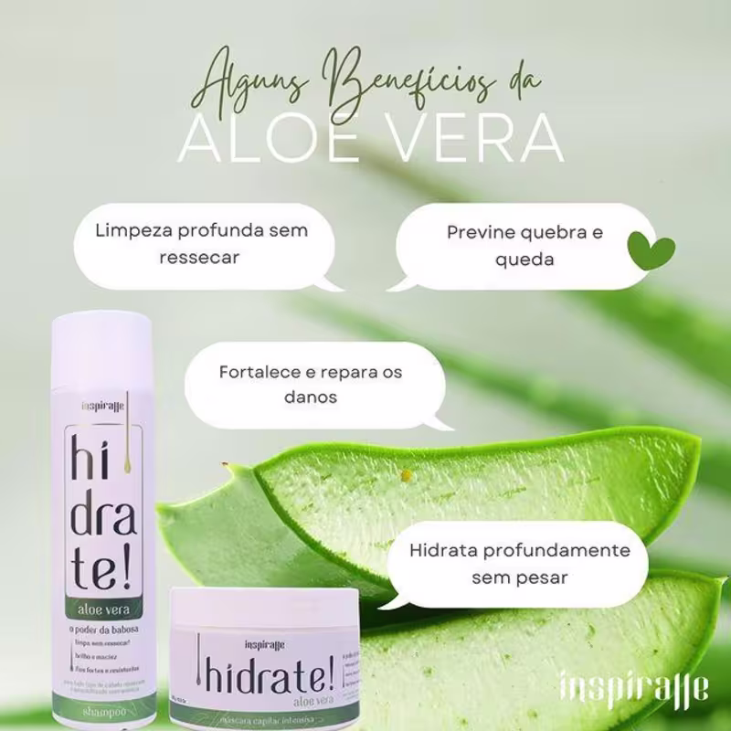 Shampoo Hidrate - O Poder da Babosa Aloe Vera - Inspiralle - 250ml