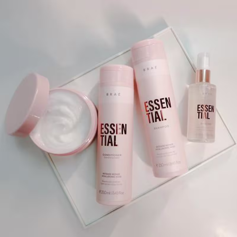 Kit Braé Essential Shampoo Condicionador Oil Blend e Hair Repair Spray (4 produtos)