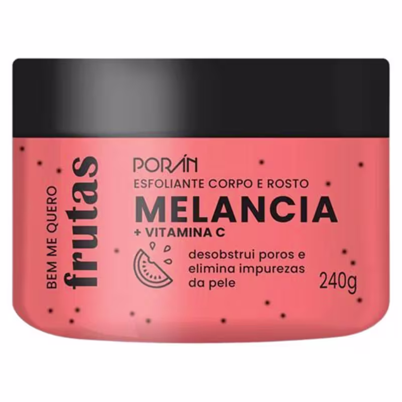 Porán Bem Me Quero Frutas Melancia + Vitamina C - Esfoliante Multifuncional 240g