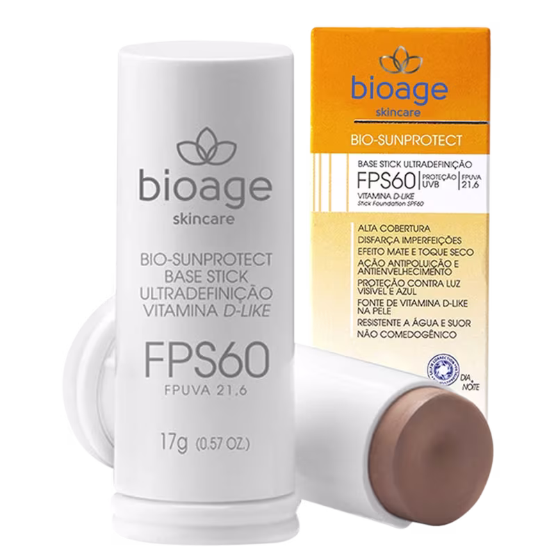 Bioage Protetor Solar Base Stick Utra Definição Vitamina D Fps60 - Marrom Escuro