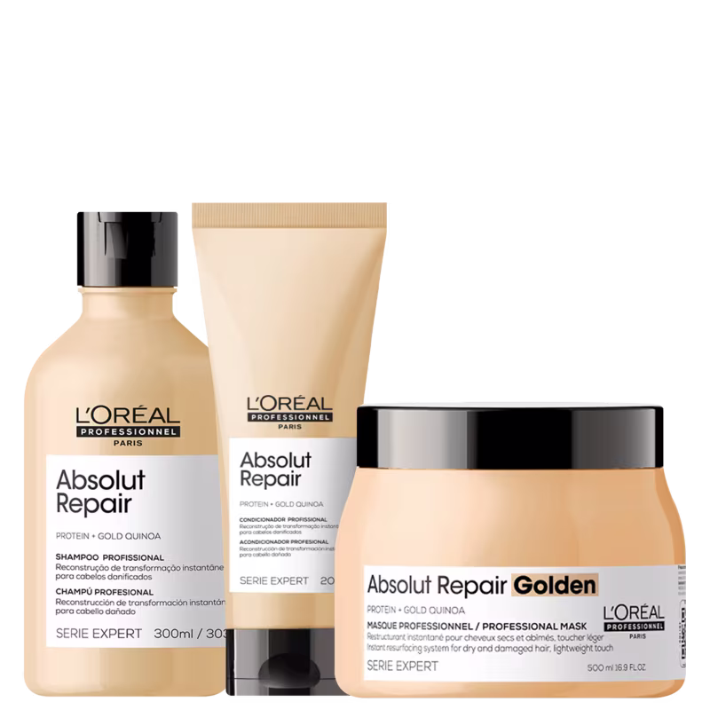 Kit L'Oréal Professionnel Serie Expert Absolut Repair Gold Quinoa + Protein Golden Triple (3 Produtos)