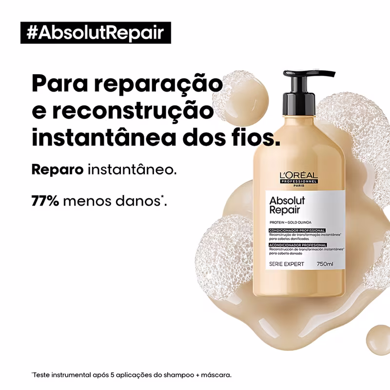 Kit L'Oréal Professionnel Absolut Repair Gold Quinoa + Protein Golden Lightweight Triplo (3 produtos)