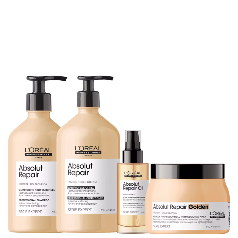 Kit L'Oréal Professionnel Serie Expert Absolut Repair Gold Quinoa + Protein Golden (4 Produtos)