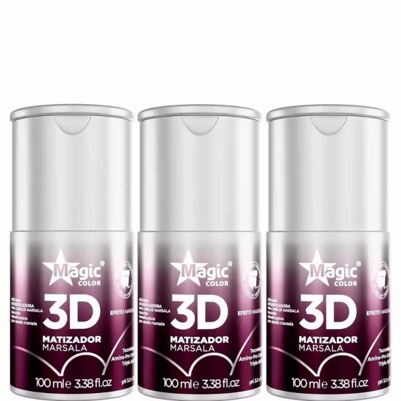 Magic Color Gloss Matizador 3D Efeito Marsala Kit 3x100ml