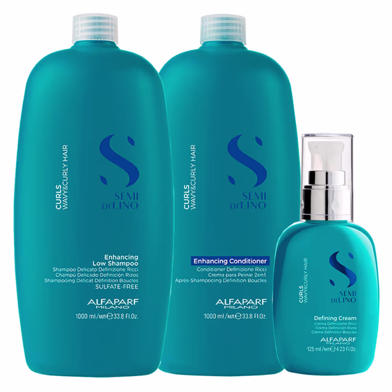 Kit Alfaparf Semi Di Lino Curls Defining Enhancing Trio Salon (3 Produtos)