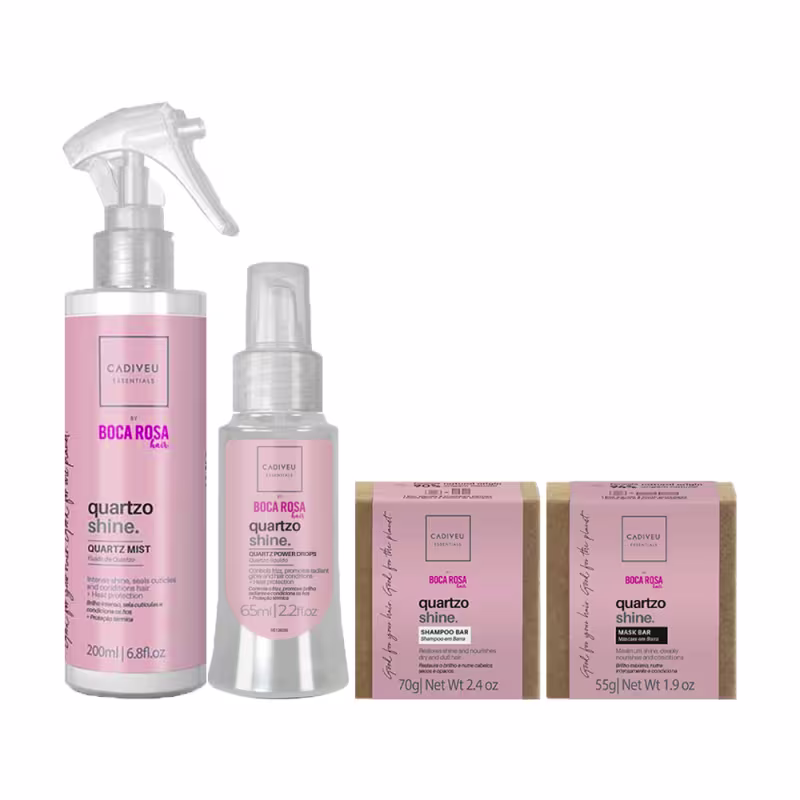 Kit Cadiveu Essentials Quartzo Shine Quarteto (4 Produtos)
