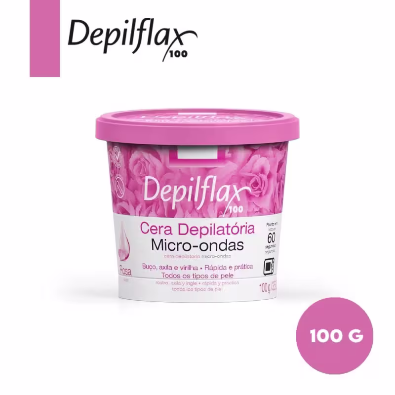 Depilflax Rosa - Cera Depilatória para Micro-Ondas 100g