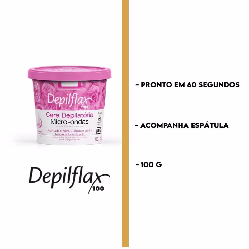 Depilflax Rosa - Cera Depilatória para Micro-Ondas 100g