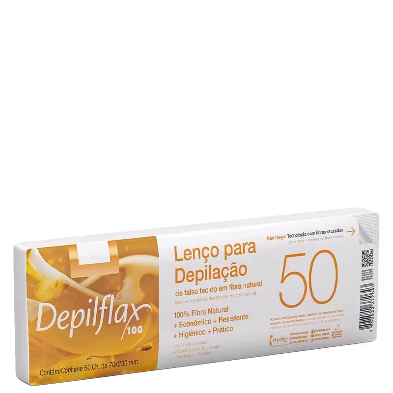 Depilflax 100% Fibra Natural - Lenço para Depilação (50 Unidades)