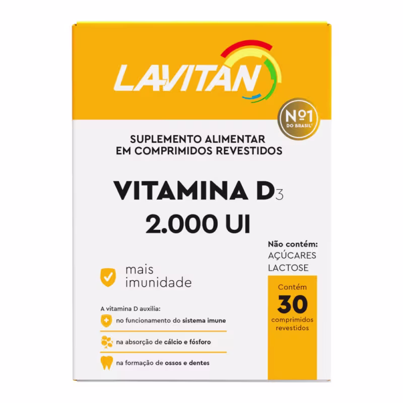 Suplemento de Vitamina D3 2000ui Imunidade Lavitan