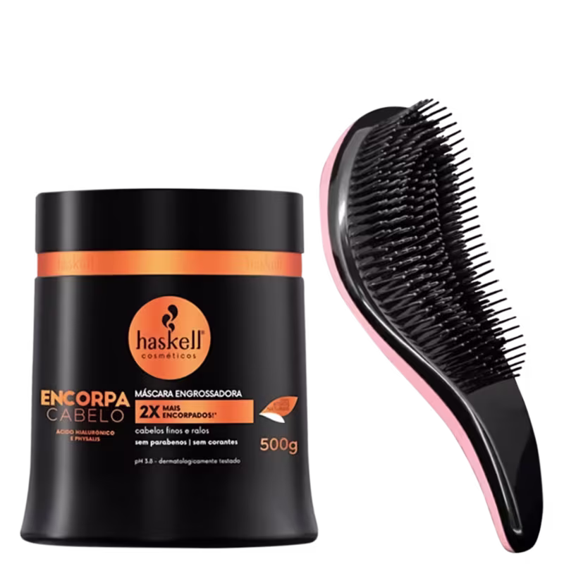 Máscara Haskell Encorpa Cabelo Finos 500g + Escova Mágica