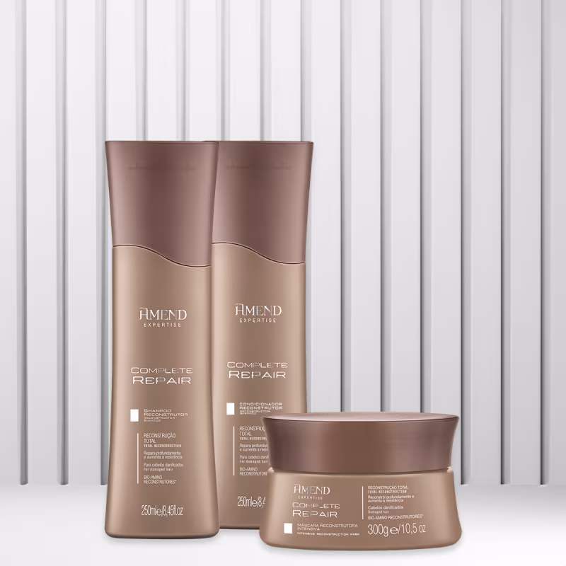Kit Amend Cosméticos Complete Repair Blindagem Quarteto, 4 produtos.