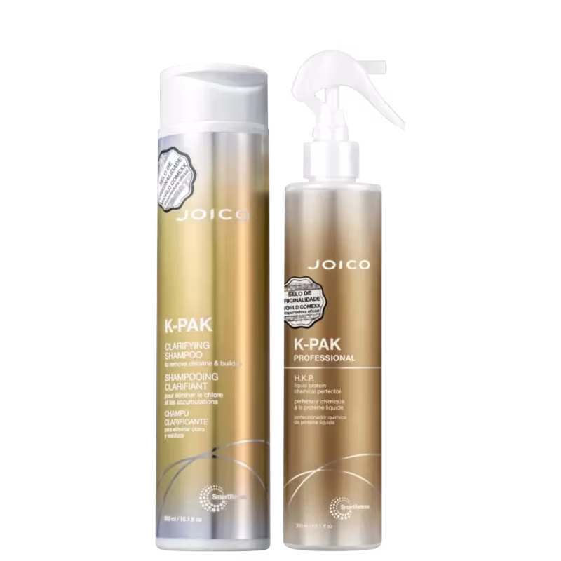 Kit Joico K-PAK Home Essencial Duo (Shampoo Clarifying 300ml + H.K.P. Proteína Líquida 300ml)