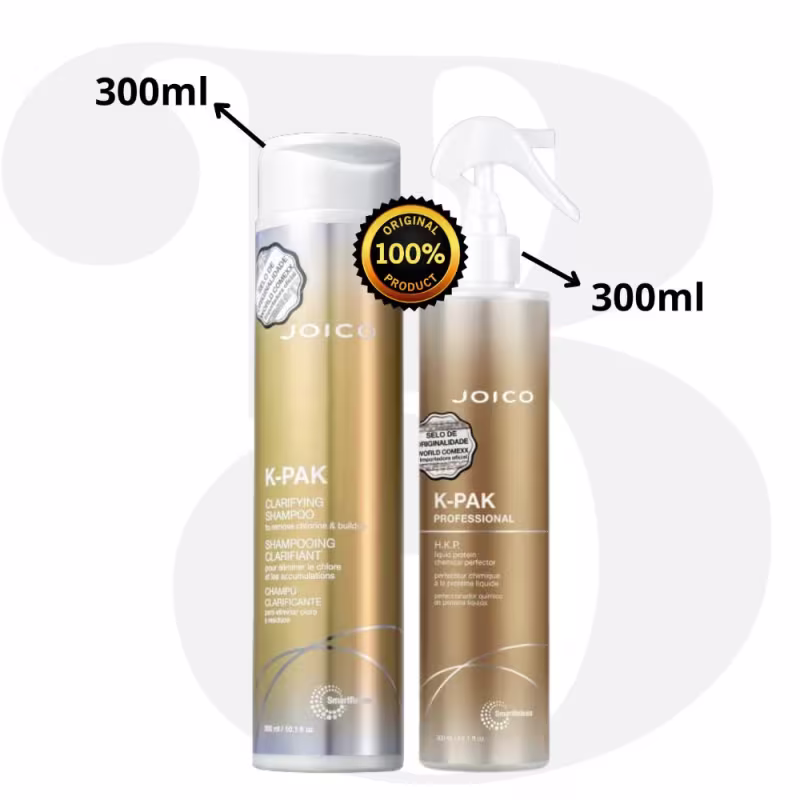 Kit Joico K-PAK Home Essencial Duo (Shampoo Clarifying 300ml + H.K.P. Proteína Líquida 300ml)