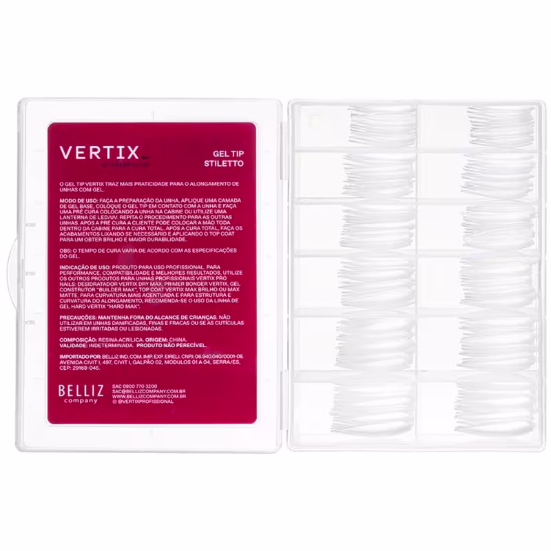 Vertix Pro Nails Stiletto - Gel Tip para Alongamento de Unhas (240 Unidades)