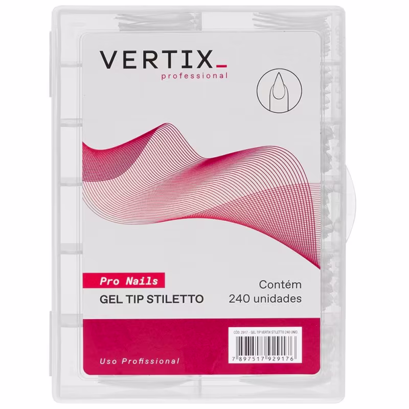 Vertix Pro Nails Stiletto - Gel Tip para Alongamento de Unhas (240 Unidades)