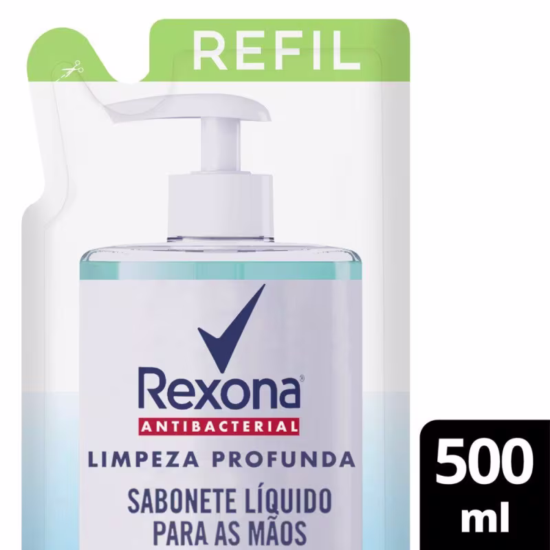 Sabonete Líquido para as Mãos Rexona Antibacterial Limpeza Profunda 500ml Refil
