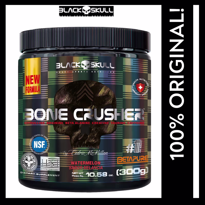 Black Skull Bone Crusher Melancia - Suplemento Pré-Treino 300g