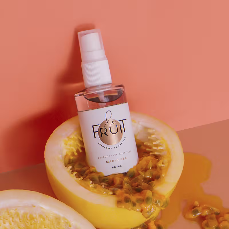 Kit 3 Unidades Desodorante Nutritivo de Maracujá  - Le Fruit - Vegano - Clareador e sem alumínio, 60ml, em spray