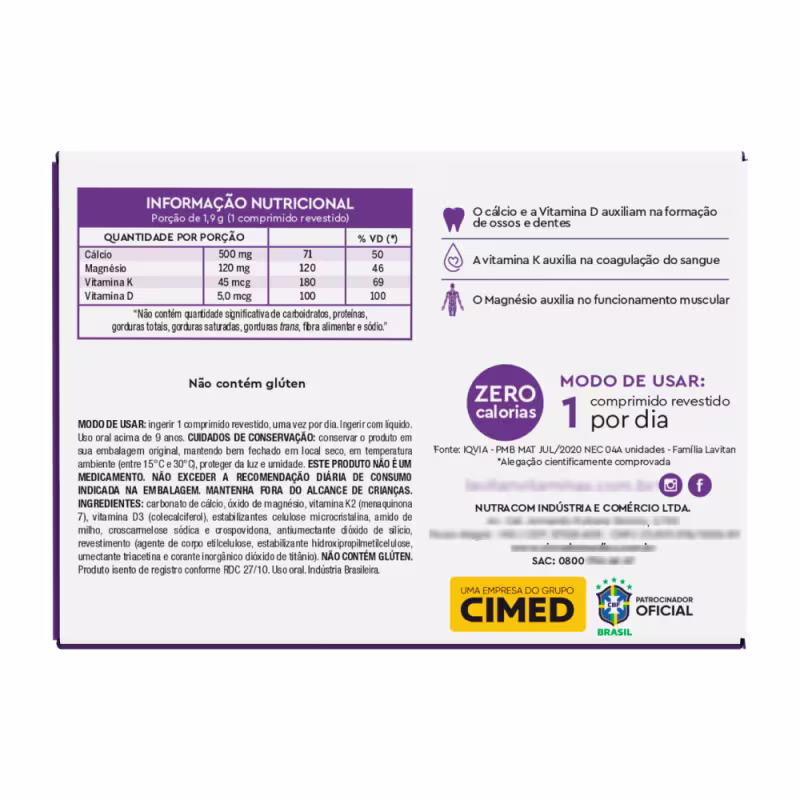 Modo de usar: 1 comprimido por dia