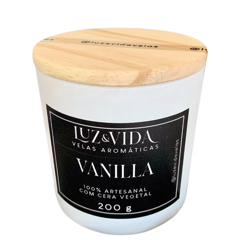 Luz e Vida Velas Aromáticas Luxo Vanilla - Vela Aromática 200g