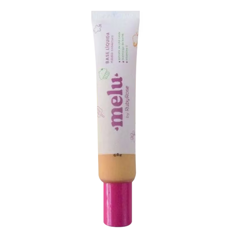Tubo de creme cosmético com rótulo em tons de rosa e branco, contendo o nome da marca "Mellu" em destaque. O produto parece ser um creme ou loção para cuidados com a pele.