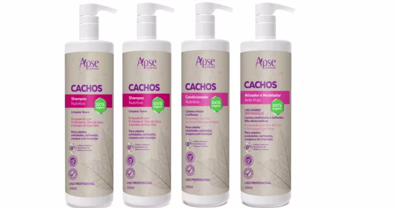 Apse Cachos 2 Shampoo 1 L + 1 Condicionador 1 L + Ativador 1 L