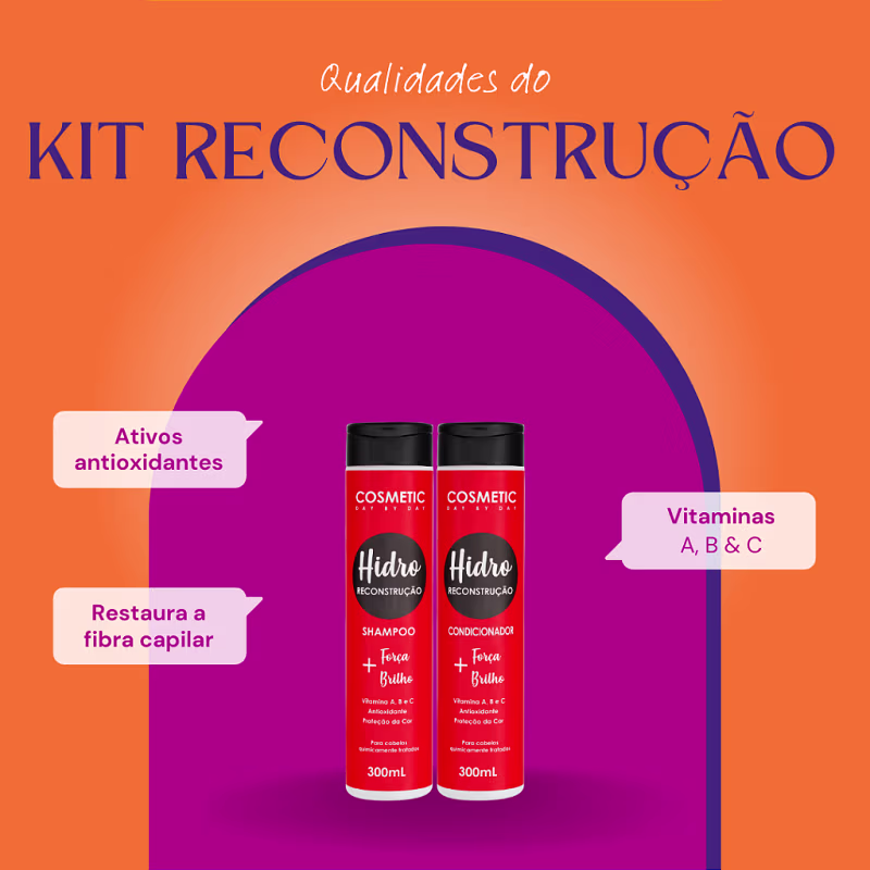 Shampoo e Condicionador Hidro Reconstrução Manutenção - 300 ml