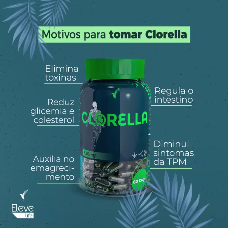 Colágeno Eleve Life Peptan 330gr + Clorella 120 cáps + Spirulina 60 cáps