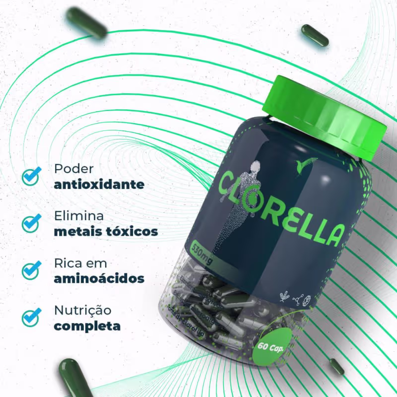 Suplemento em Caps Detox Natural Clorella 240Dias Eleve Life