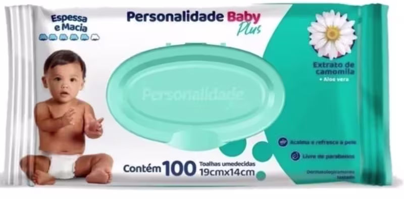 TOALHA UMEDECIDA PERSONALIDADES PLUS 100UNIDADES