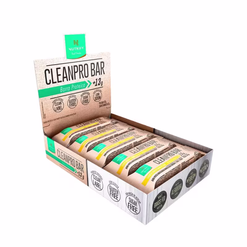 Kit Nutrify CleanPro Bar Barra Proteica 13g Baunilha (10 Unidades).