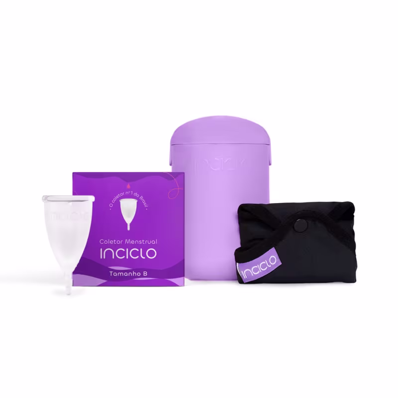 Kit Coletor Menstrual + Absorvente Reutilizável + Cápsula Esterilizadora Inciclo - B (de 20 a 29 anos e sem filhos) - No