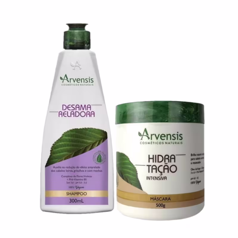 Kit Arvensis Shampoo Desamarelador & Mascara Hidratação Intensiva 500g