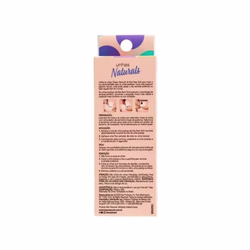 Unhas Postiças Naturals Kiss New York Transparente Bailarina Longo
