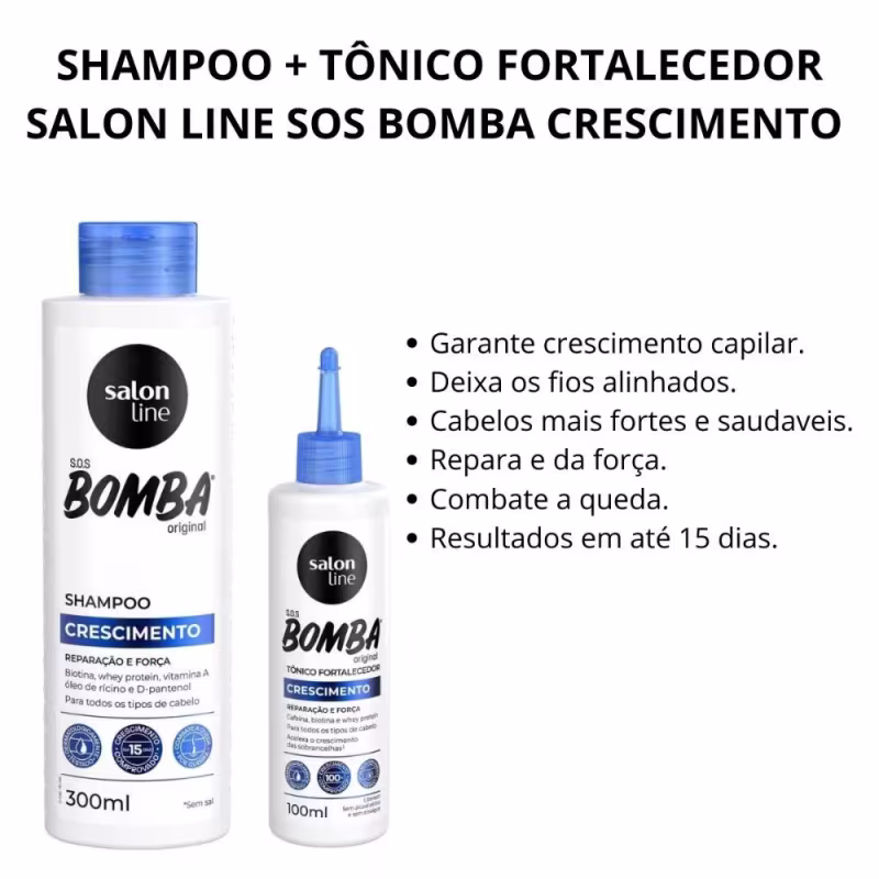 Kit Salon Line S.O.S Bomba Crescimento Reparação & Força. 2 Produtos.